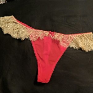 Red & gold lace thong